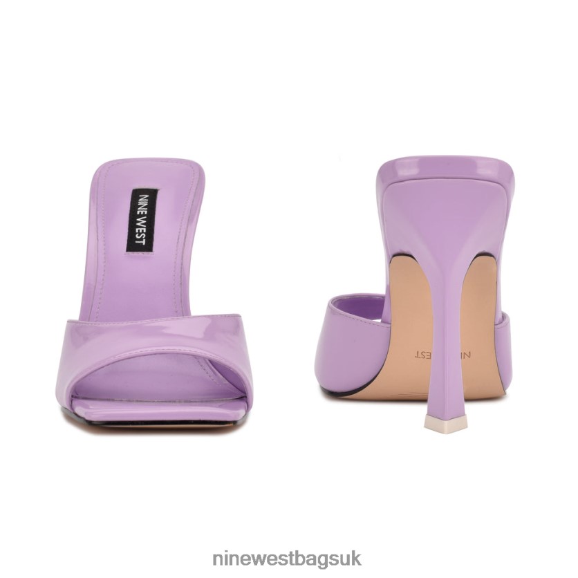 Nine West Aurea Heeled Slide Sandals RFX40B501 - Nine West UK Lilac Patent