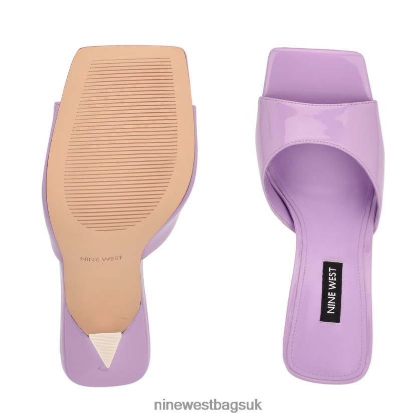 Nine West Aurea Heeled Slide Sandals RFX40B501 - Nine West UK Lilac Patent