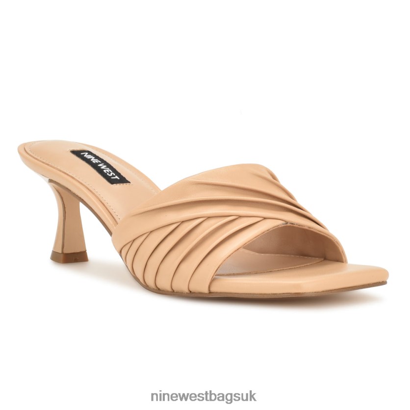 Nine West Azala Heeled Slide Sandals RFX40B261 - Nine West UK Light Natural