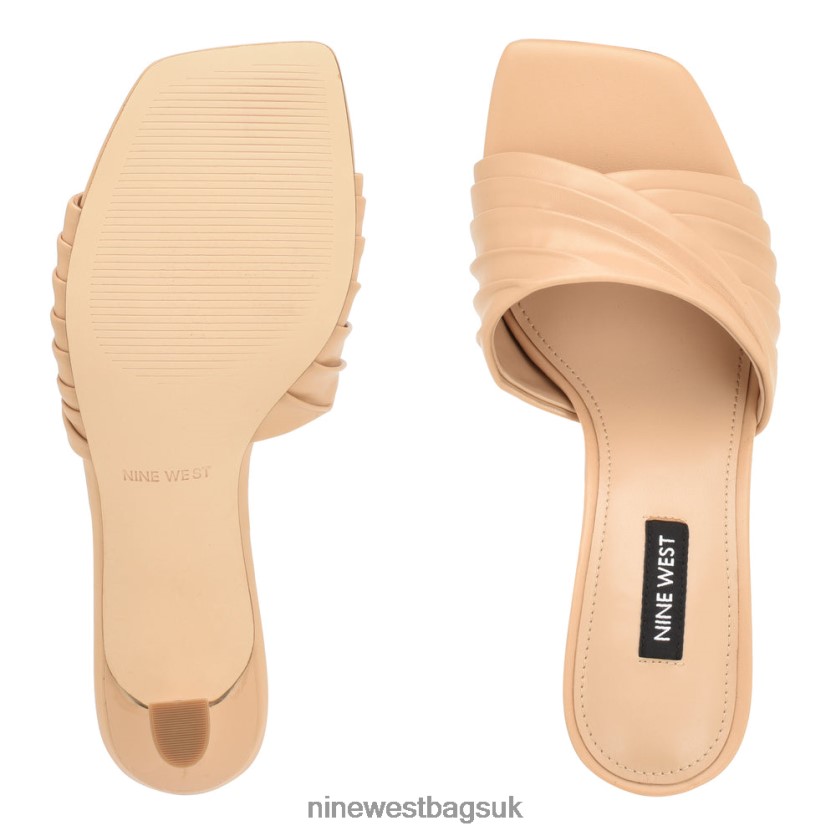 Nine West Azala Heeled Slide Sandals RFX40B261 - Nine West UK Light Natural