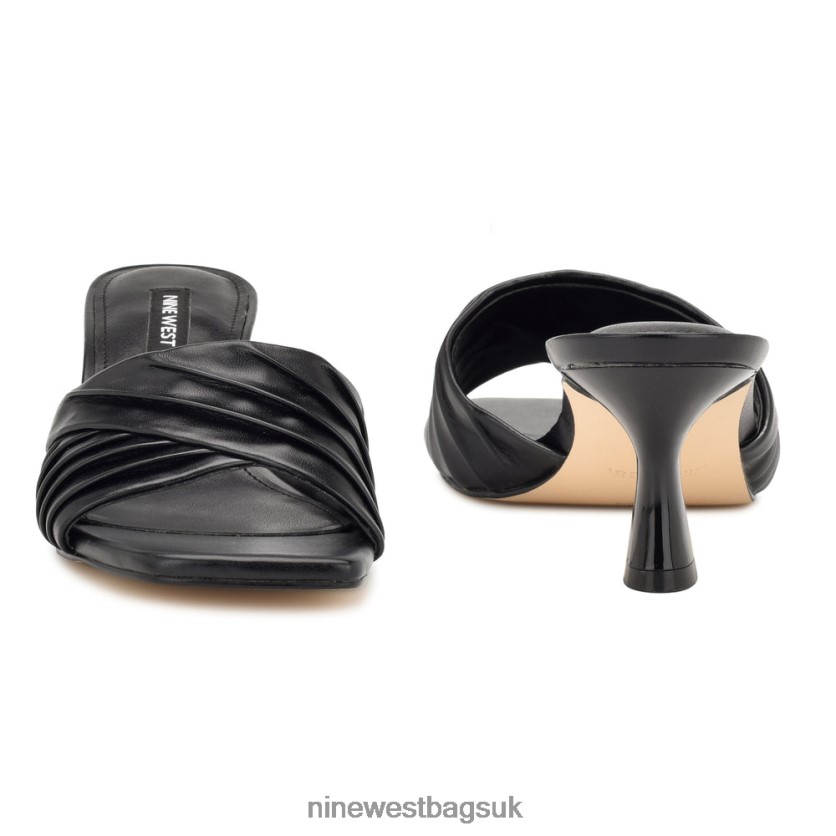 Nine West Azala Heeled Slide Sandals RFX40B262 - Nine West Sandals UK Black