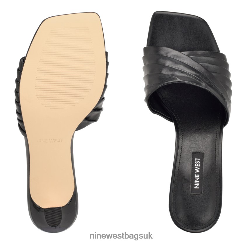 Nine West Azala Heeled Slide Sandals RFX40B262 - Nine West Sandals UK Black