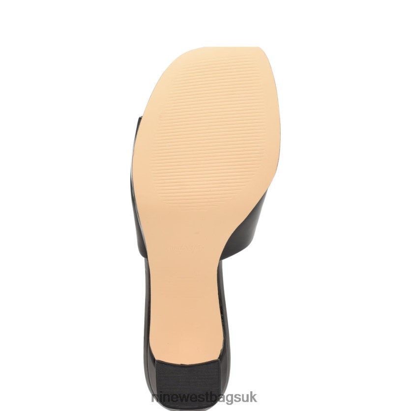 Nine West Beez Platform Sandals RFX40B1710 - Nine West Sandals UK Black Patent