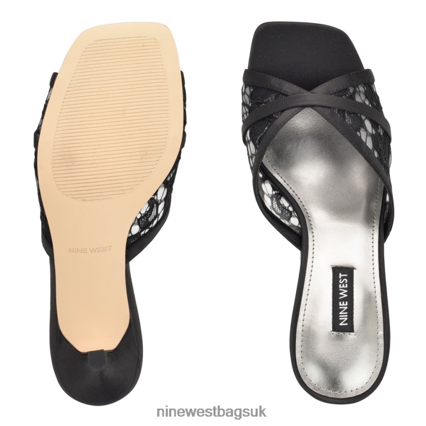 Nine West Dainty Heeled Slide Sandals RFX40B240 - Nine West Bags UK Black Lace