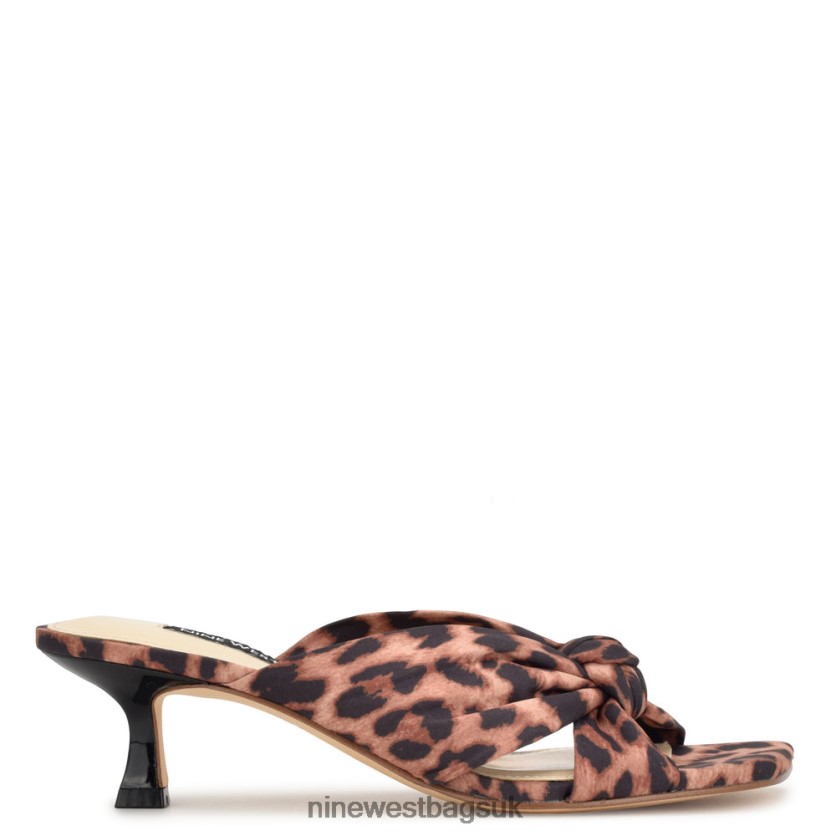 Nine West Dipa Heeled Slide Sandals RFX40B273 - Nine West UK Leopard