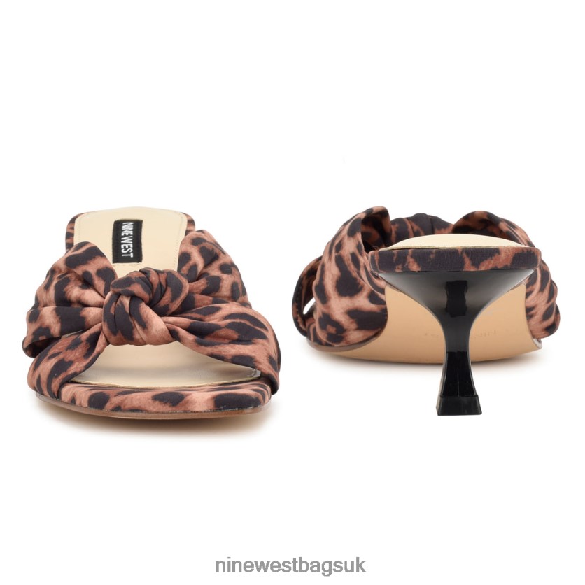 Nine West Dipa Heeled Slide Sandals RFX40B273 - Nine West UK Leopard