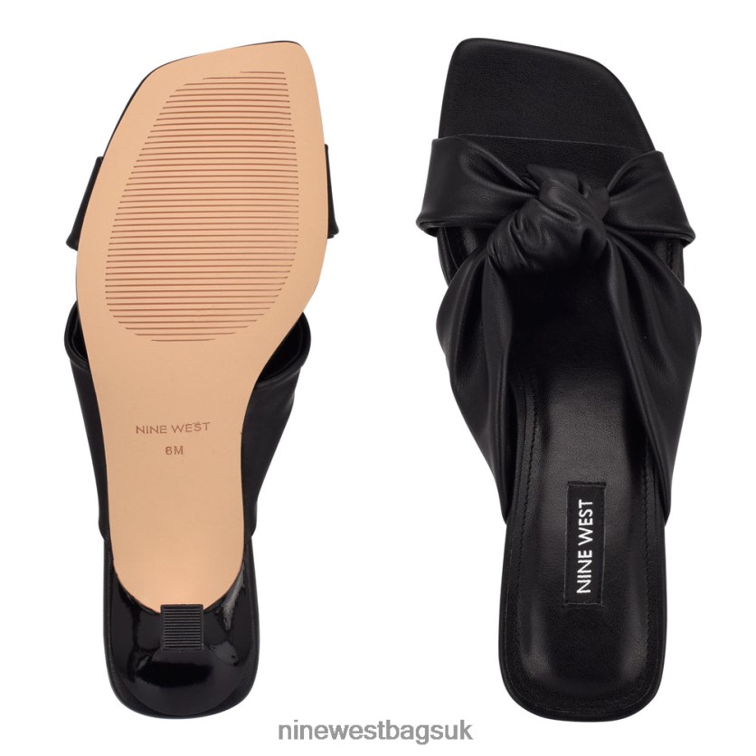 Nine West Dipa Heeled Slide Sandals RFX40B530 - Nine West Sandals UK Black