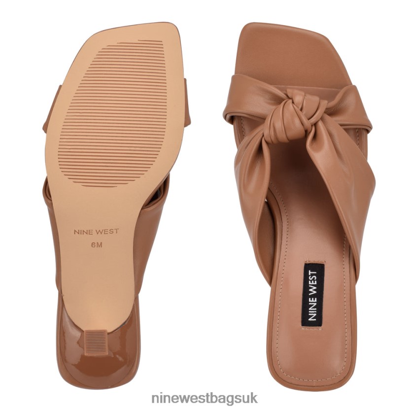 Nine West Dipa Heeled Slide Sandals RFX40B534 - Nine West Sandals UK Natural