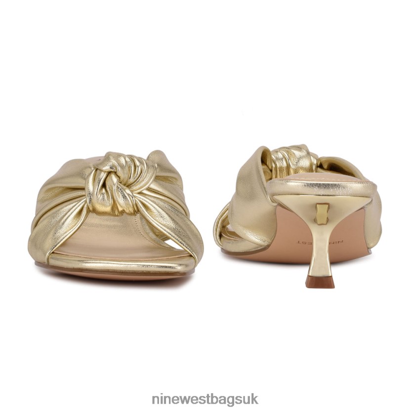 Nine West Dipa Heeled Slide Sandals RFX40B535 - Nine West UK Sale Platino