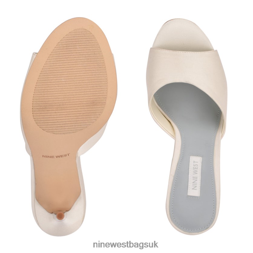 Nine West Divas Heeled Slide Sandals RFX40B476 - Nine West Bags UK Ivory