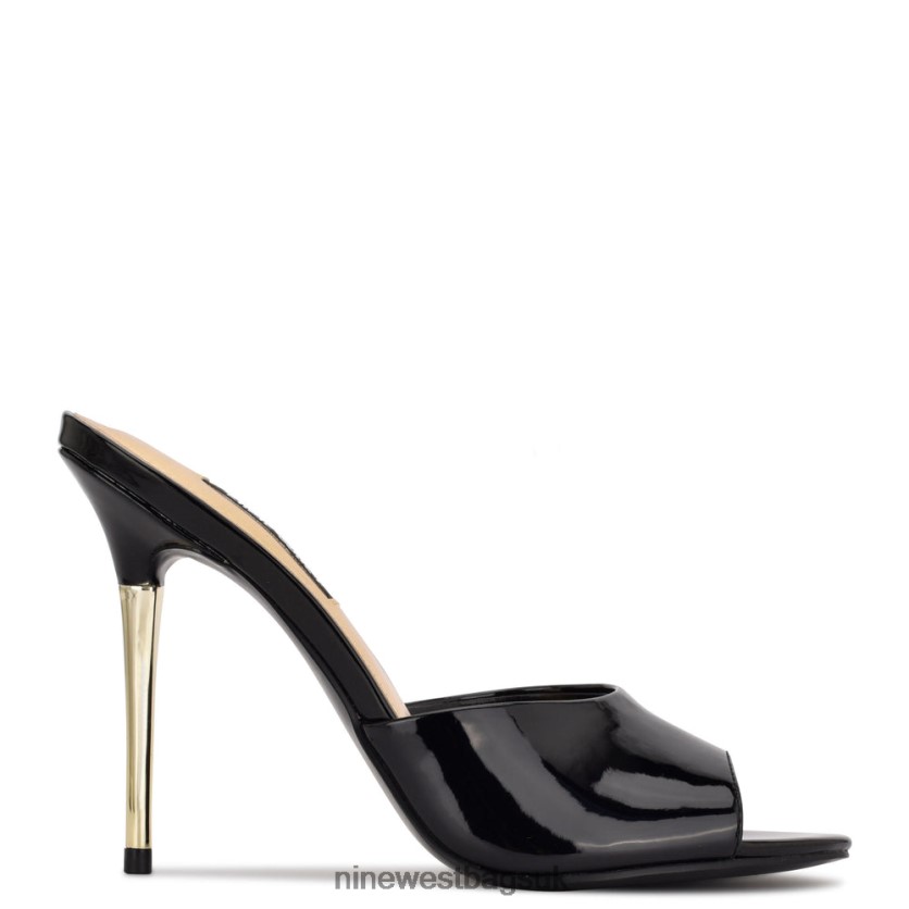 Nine West Divas Heeled Slide Sandals RFX40B478 - Nine West Sandals UK Black