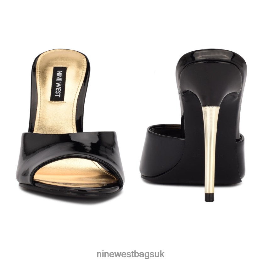 Nine West Divas Heeled Slide Sandals RFX40B478 - Nine West Sandals UK Black
