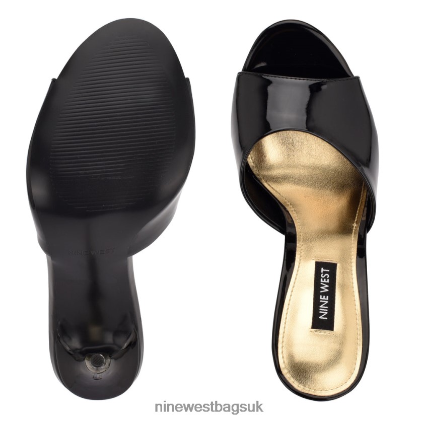 Nine West Divas Heeled Slide Sandals RFX40B478 - Nine West Sandals UK Black