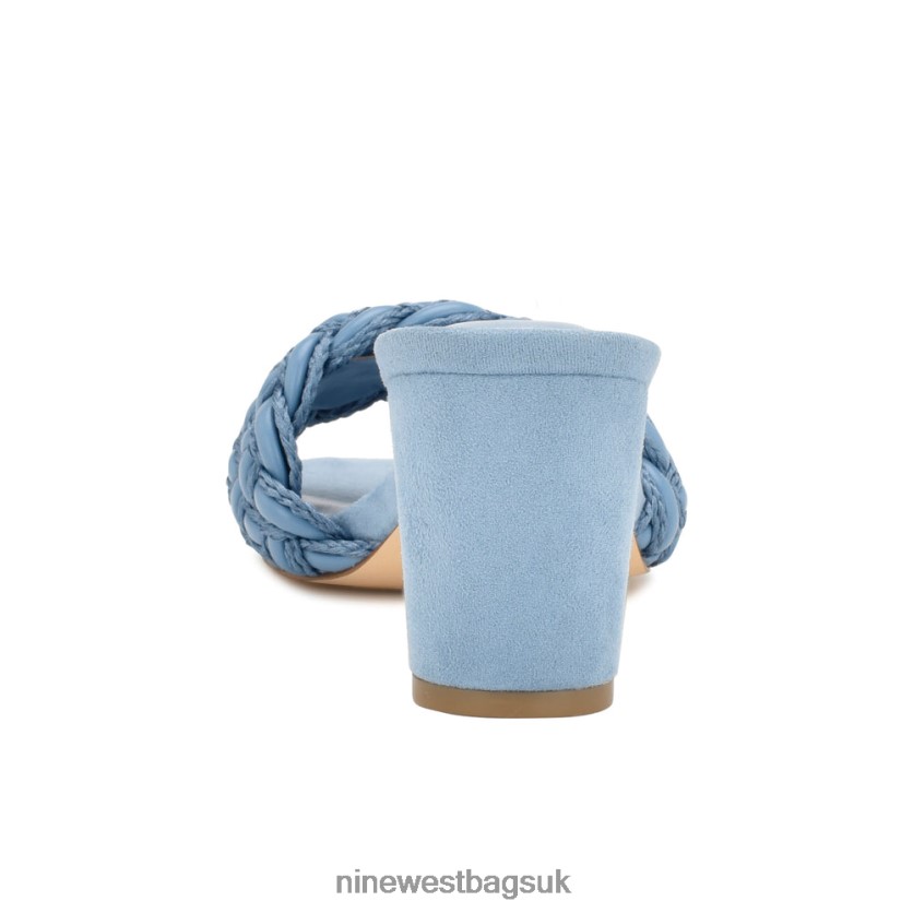 Nine West Driah Heeled Slide Sandals RFX40B215 - Nine West UK Sale Blue