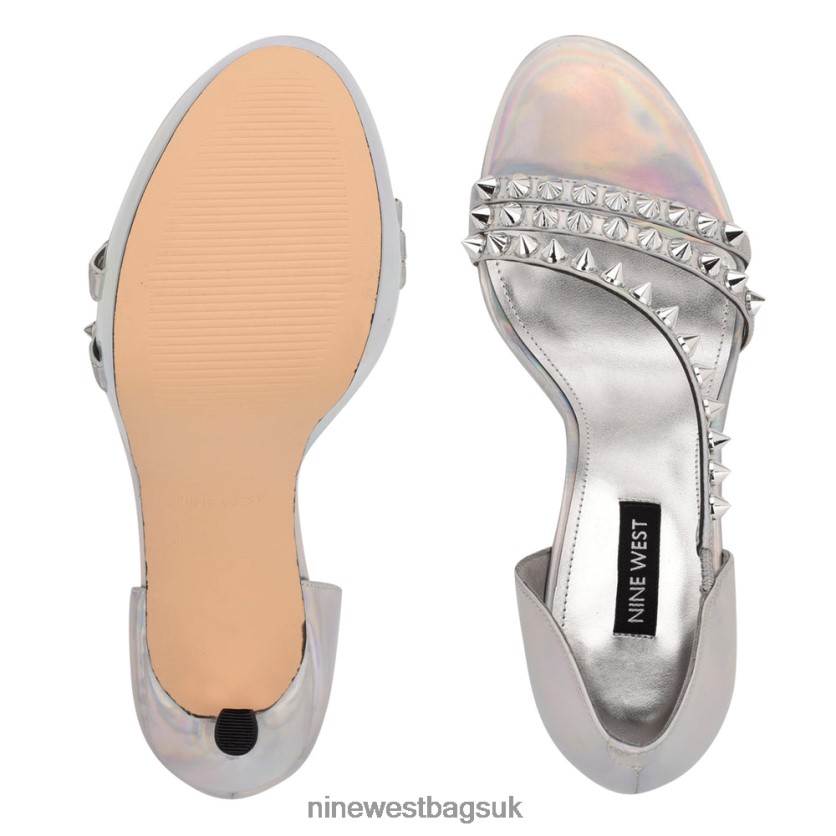 Nine West Fabla Platform Sandals RFX40B383 - Nine West UK Sale Silver Iridescent