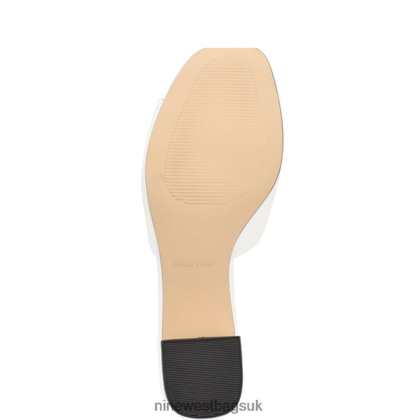 Nine West Ferris Block Heel Sandals RFX40B201 - Nine West UK White Patent