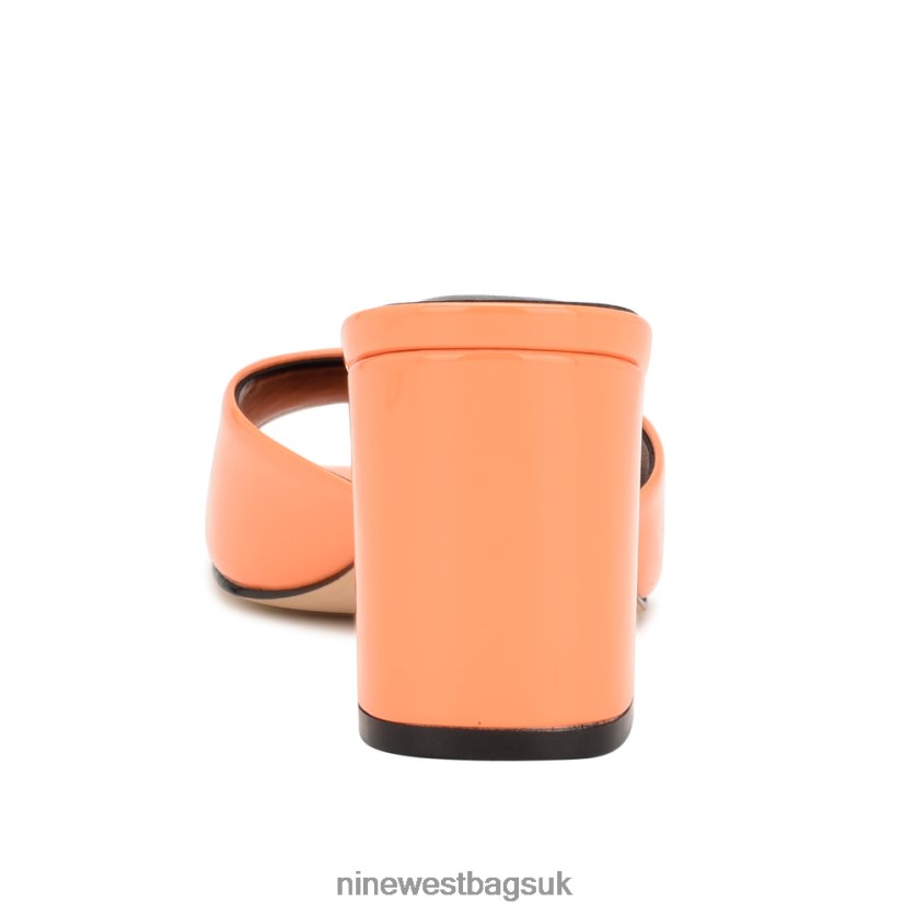 Nine West Ferris Block Heel Sandals RFX40B203 - Nine West UK Sale Orange Patent