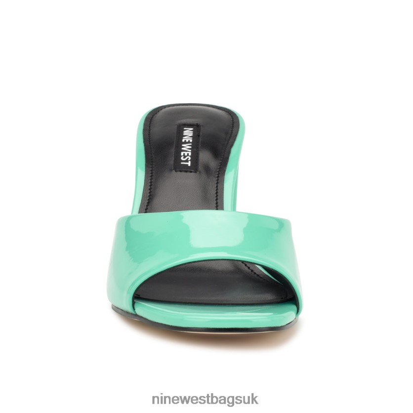 Nine West Ferris Block Heel Sandals RFX40B204 - Nine West Bags UK Neon Mint Green Patent