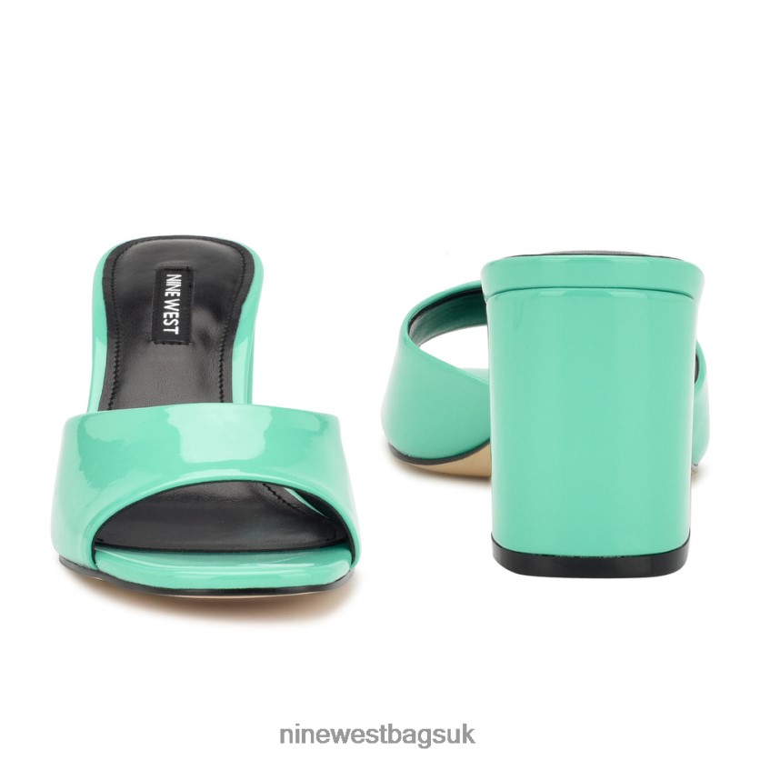 Nine West Ferris Block Heel Sandals RFX40B204 - Nine West Bags UK Neon Mint Green Patent