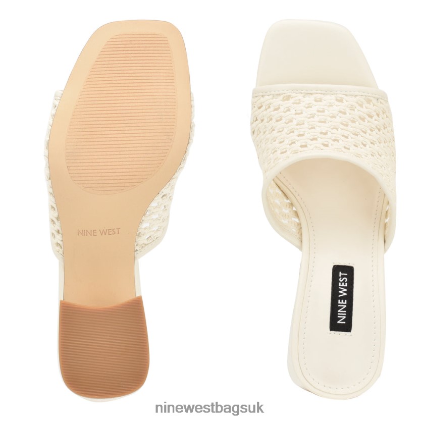 Nine West Galant Block Heel Sandals RFX40B344 - Nine West Bags UK White