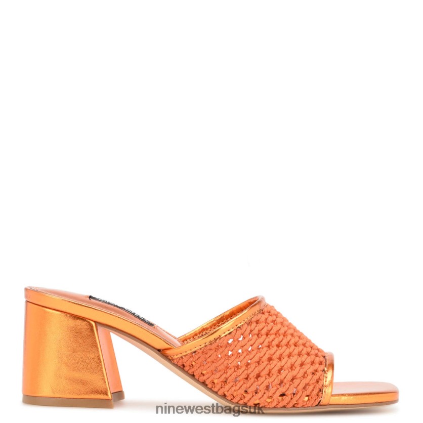 Nine West Galant Block Heel Sandals RFX40B345 - Nine West UK Orange