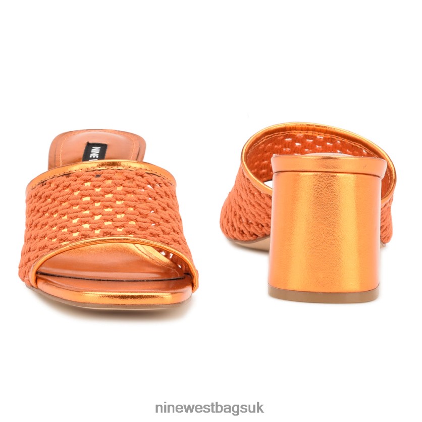 Nine West Galant Block Heel Sandals RFX40B345 - Nine West UK Orange