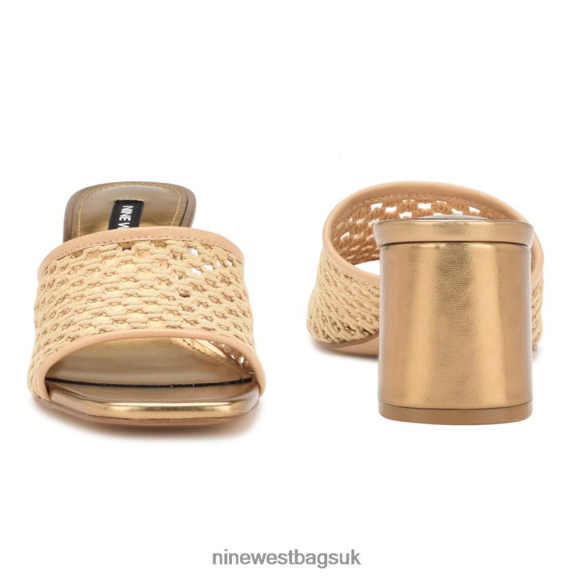 Nine West Galant Block Heel Sandals RFX40B346 - Nine West Sandals UK Light Natural