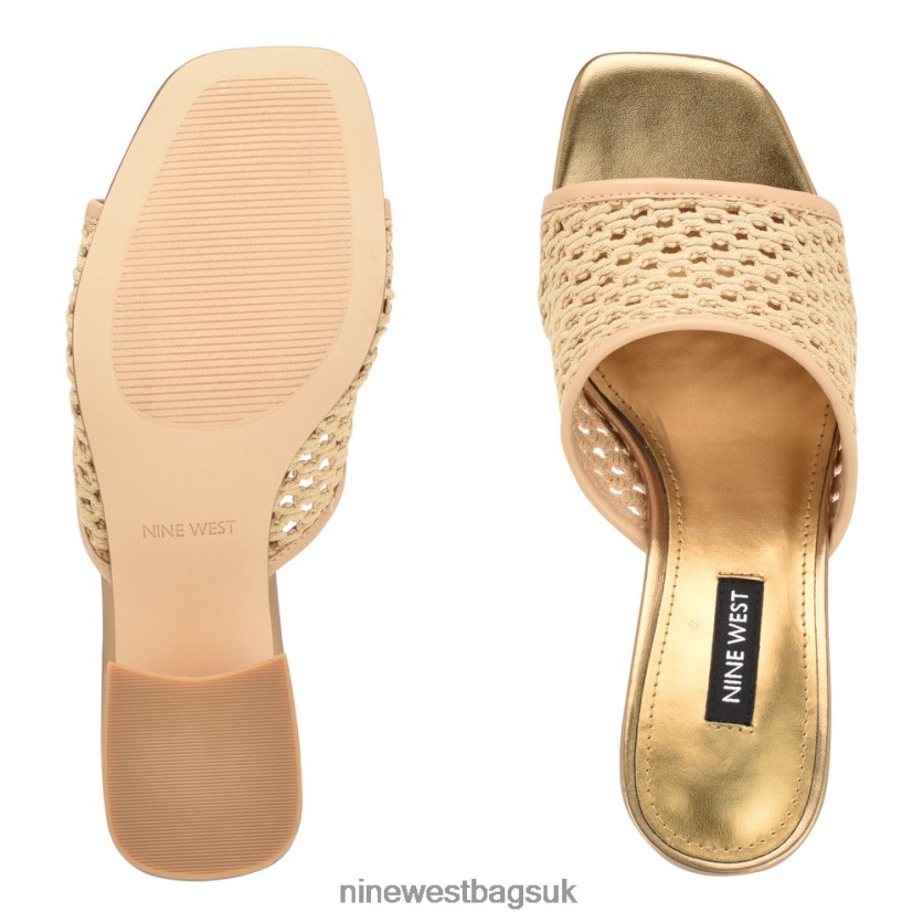 Nine West Galant Block Heel Sandals RFX40B346 - Nine West Sandals UK Light Natural