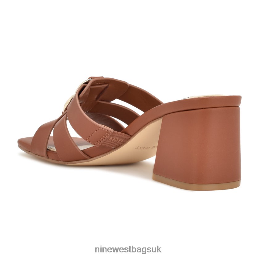 Nine West Gipper Heeled Slide Sandals RFX40B248 - Nine West Bags UK Rich Coffee