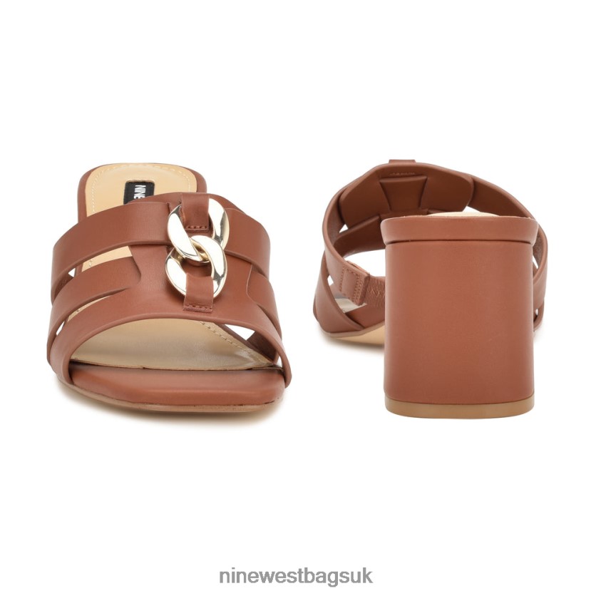 Nine West Gipper Heeled Slide Sandals RFX40B248 - Nine West Bags UK Rich Coffee