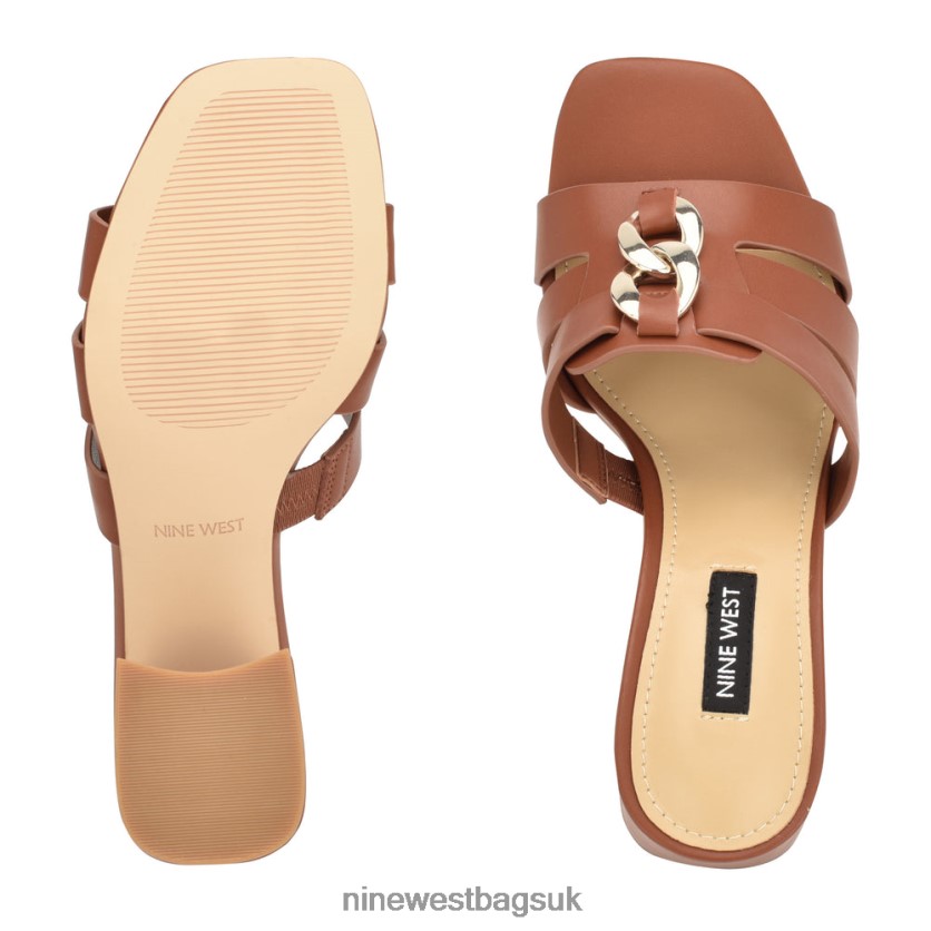 Nine West Gipper Heeled Slide Sandals RFX40B248 - Nine West Bags UK Rich Coffee