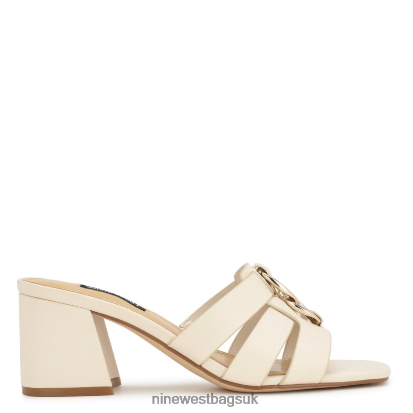 Nine West Gipper Heeled Slide Sandals RFX40B249 - Nine West UK Chic Cream