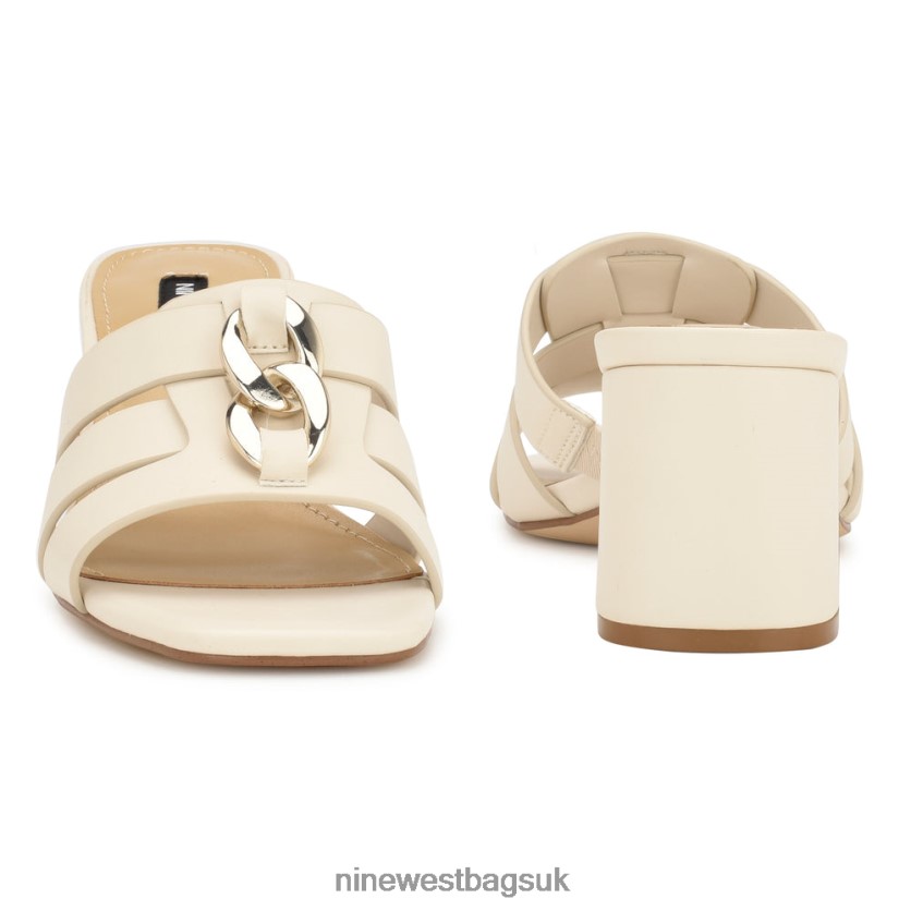 Nine West Gipper Heeled Slide Sandals RFX40B249 - Nine West UK Chic Cream