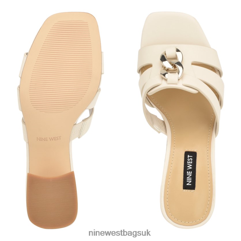 Nine West Gipper Heeled Slide Sandals RFX40B249 - Nine West UK Chic Cream