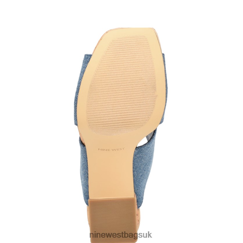 Nine West Girlz Platform Sandals RFX40B178 - Nine West Sandals UK Blue Denim