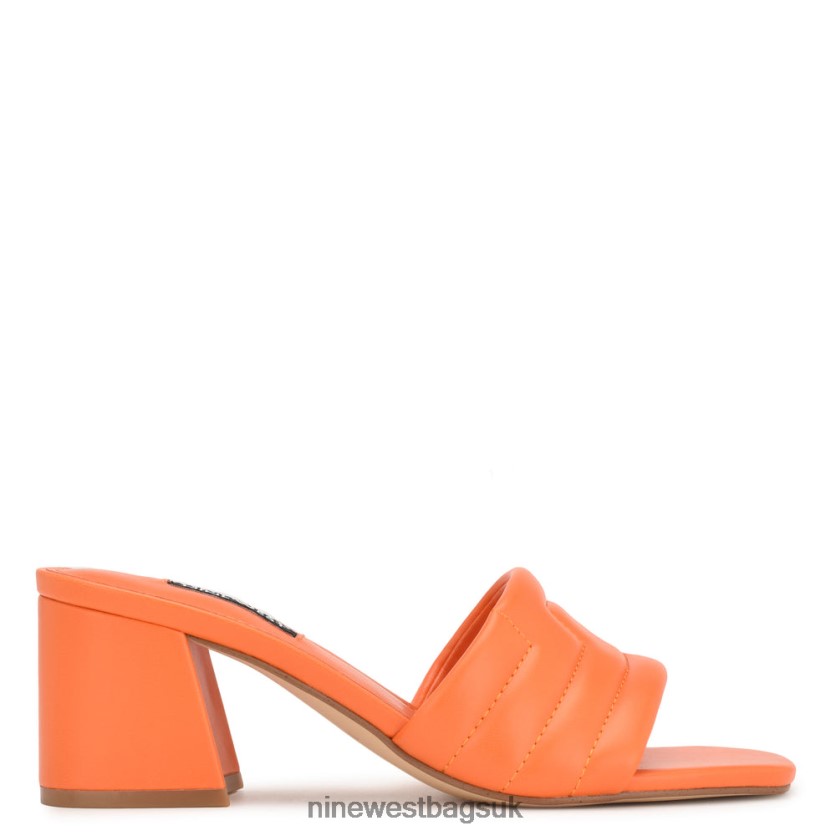 Nine West Glenra Heeled Slide Sandals RFX40B245 - Nine West UK Orange