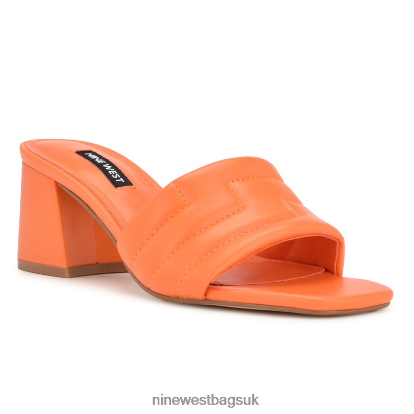 Nine West Glenra Heeled Slide Sandals RFX40B245 - Nine West UK Orange
