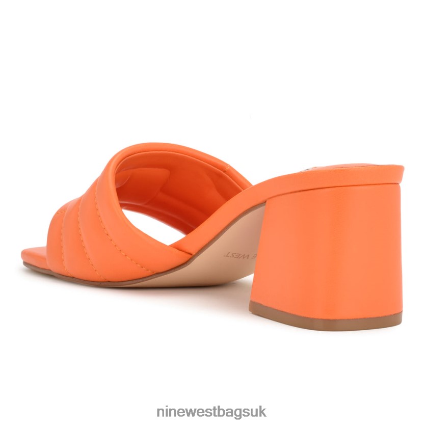 Nine West Glenra Heeled Slide Sandals RFX40B245 - Nine West UK Orange