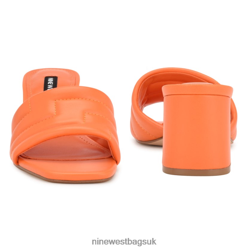 Nine West Glenra Heeled Slide Sandals RFX40B245 - Nine West UK Orange