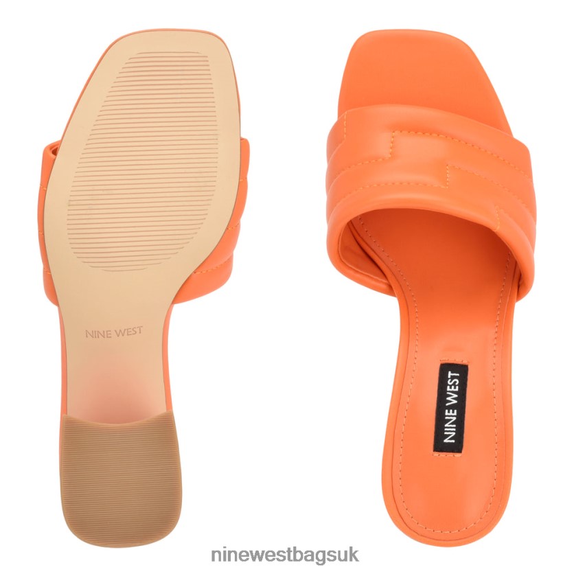 Nine West Glenra Heeled Slide Sandals RFX40B245 - Nine West UK Orange