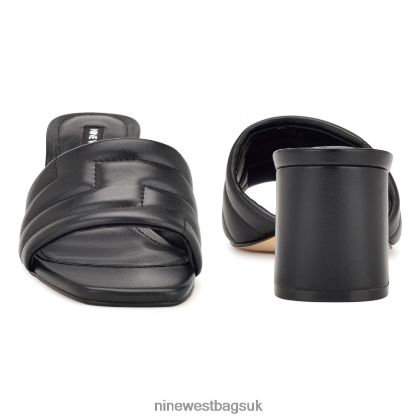 Nine West Glenra Heeled Slide Sandals RFX40B247 - Nine West UK Sale Black