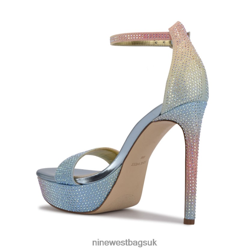 Nine West Goout Platform Sandals RFX40B2001 - Nine West UK Rainbow Multi Shimmer Suede