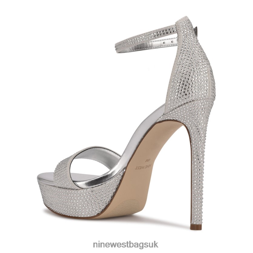 Nine West Goout Platform Sandals RFX40B588 - Nine West Bags UK Silver Shimmer Suede