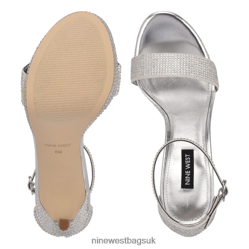Nine West Goout Platform Sandals RFX40B588 - Nine West Bags UK Silver Shimmer Suede