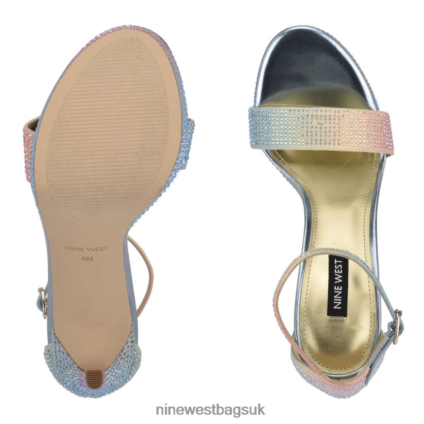 Nine West Goout Platform Sandals RFX40B589 - Nine West UK Rainbow Multi Shimmer Suede