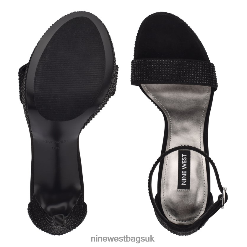 Nine West Goout Platform Sandals RFX40B590 - Nine West Sandals UK Black Shimmer Suede