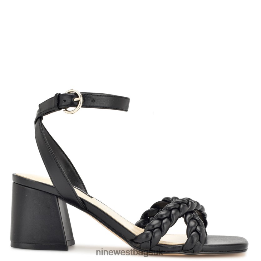Nine West Gracann Block Heel Sandals RFX40B299 - Nine West UK Sale Black