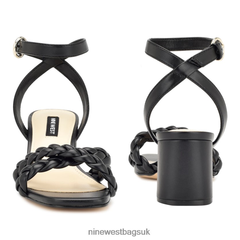 Nine West Gracann Block Heel Sandals RFX40B299 - Nine West UK Sale Black