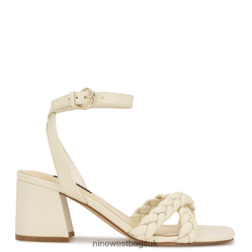 Nine West Gracann Block Heel Sandals RFX40B326 - Nine West Sandals UK Chic Cream