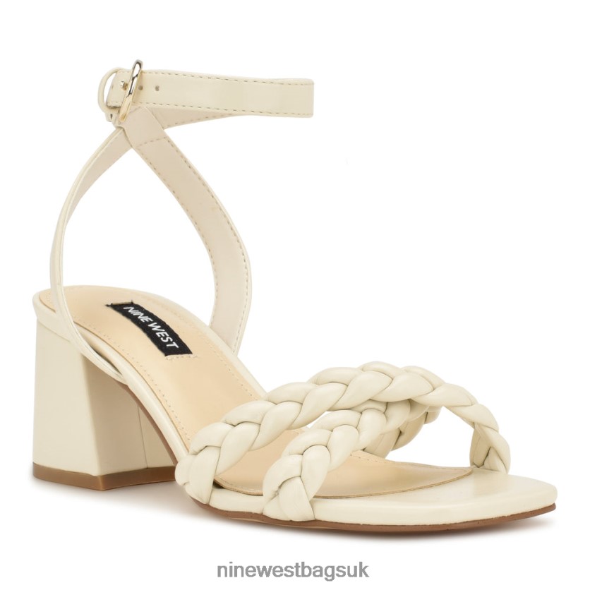 Nine West Gracann Block Heel Sandals RFX40B326 - Nine West Sandals UK Chic Cream